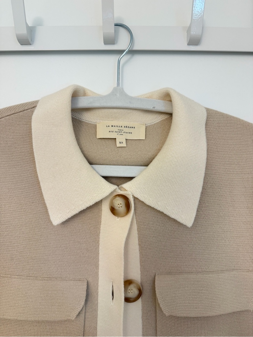 Sezane Betty Carigan Beige size Xs - Picture 2 of 3